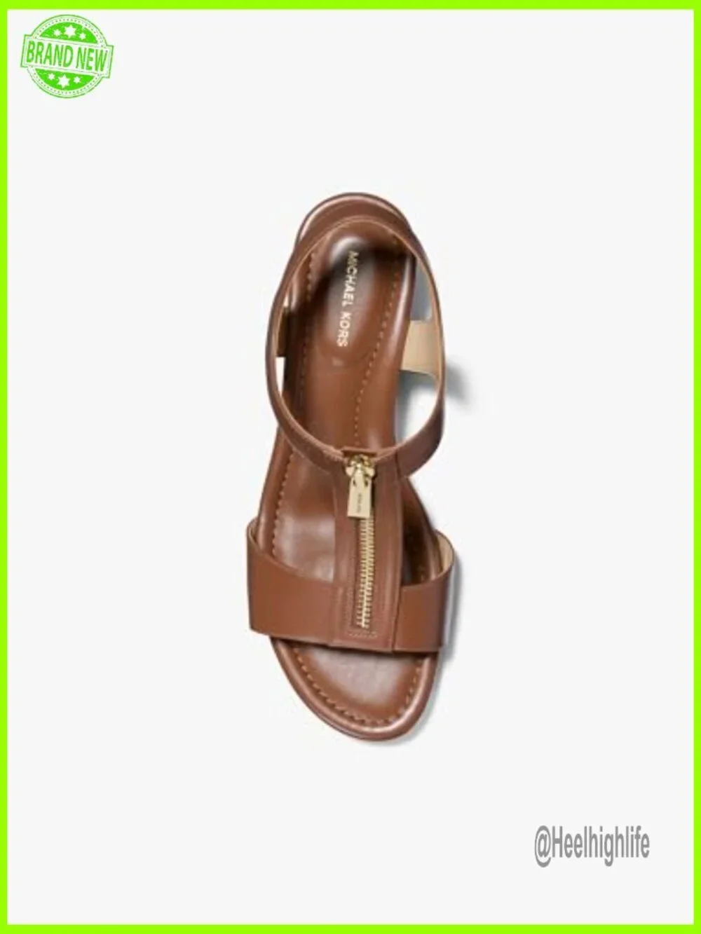 Leather Wedge Sandals with Zip Closure, True to Size Fit